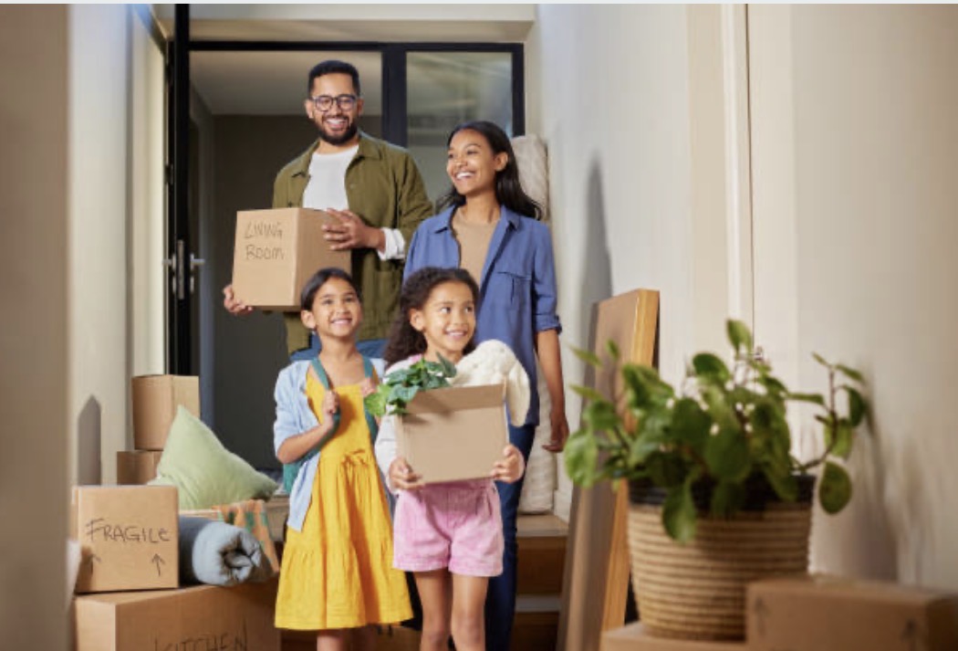 Family moving into a property in Ghana